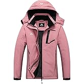 MOERDENG Women's Ski Jacket Waterproof Winter Coat Hooded Snowboarding Jacket Warm Winter Jacket