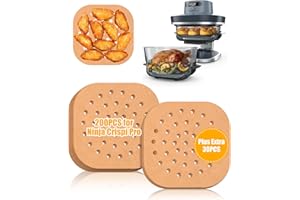 230PCs Air Fryer Liners Perforated for Ninja Crispi Pro 6-in-1 Glass Air Fryer AS101, Nonstick Food-grade Square 200PCs Dispo