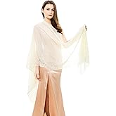 REEMONDE Womens Rhinestones Pashmina Shawls and Wraps for Evening Dresses Chiffon Shawl Sparkly Scarf