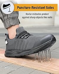 Suvysoo Steel Toe Shoes for Men Safety Puncture