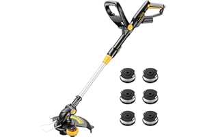 HEINPRO Cordless String Trimmer Compatible with Dewalt 20V MAX Battery, 12-Inch Weed Wacker Cordless Auto Line Feed,Electric Weed Eater Battery Powered Grass Trimmer w/6 Line Spools(Tool Only)