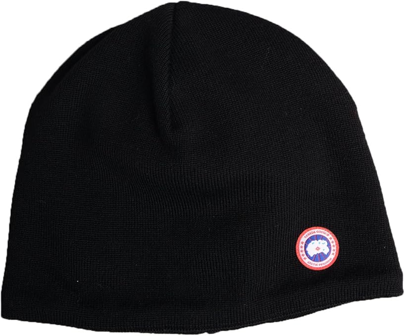 Canada Goose Beanie Mens Merino Wool Beanie in Black Amazon.co.uk