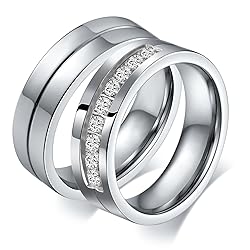 Aeici Stainless Steel Matching Rings for Couples