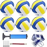 Sazoemao 6 Pack Official Size 5 Volleyball Balls Volley Ball of Synthetic Leather,Includes Ball Pump and Net Bag,Competition Volleyball for Indoor Outdoor…