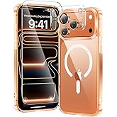 toushion 3 in 1 for iPhone 17 Pro Max Case Clear,Fits MagSafe, Not Yellowing, Screen Protector*1 Camera Lens Protector*1, Military-Grade Protection for Phone Cover 6.9 inch