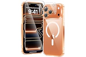 toushion 3 in 1 for iPhone 17 Pro Max Case Clear,Fits MagSafe, Not Yellowing, Screen Protector*1 Camera Lens Protector*1, Military-Grade Protection for Phone Cover 6.9 inch