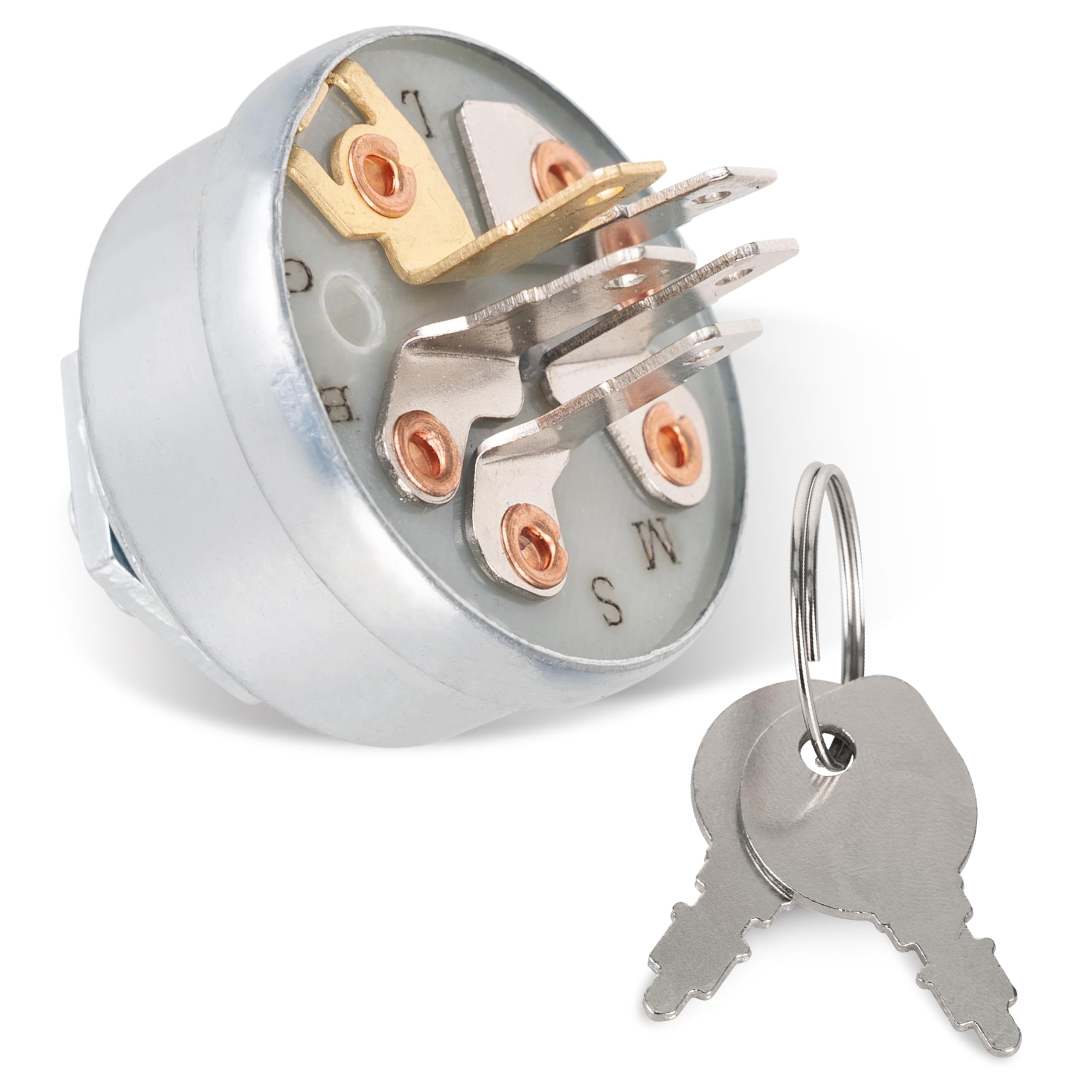 Photo 1 of BlueStars 925-0267 STD365402 Ignition Switch 3 Position 5 Terminals - Compatible with MTD Craftsman John Deere Toro Snapper Scag Craftsman Riding Lawn Mowers - Replaces 24688 24695 925-0267A 725-0267