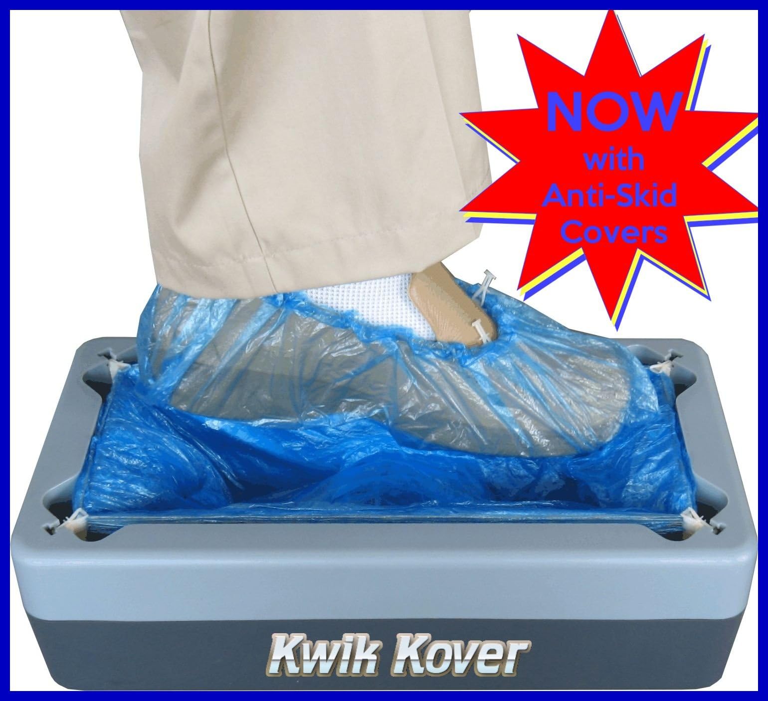 Easy Use Kwik Kover Disposable Shoe Covers with Dispenser with 50 Anti Slip Shoe Covers for Home Hygiene Boat Yacht Crime Scene Food Production Easy to Use