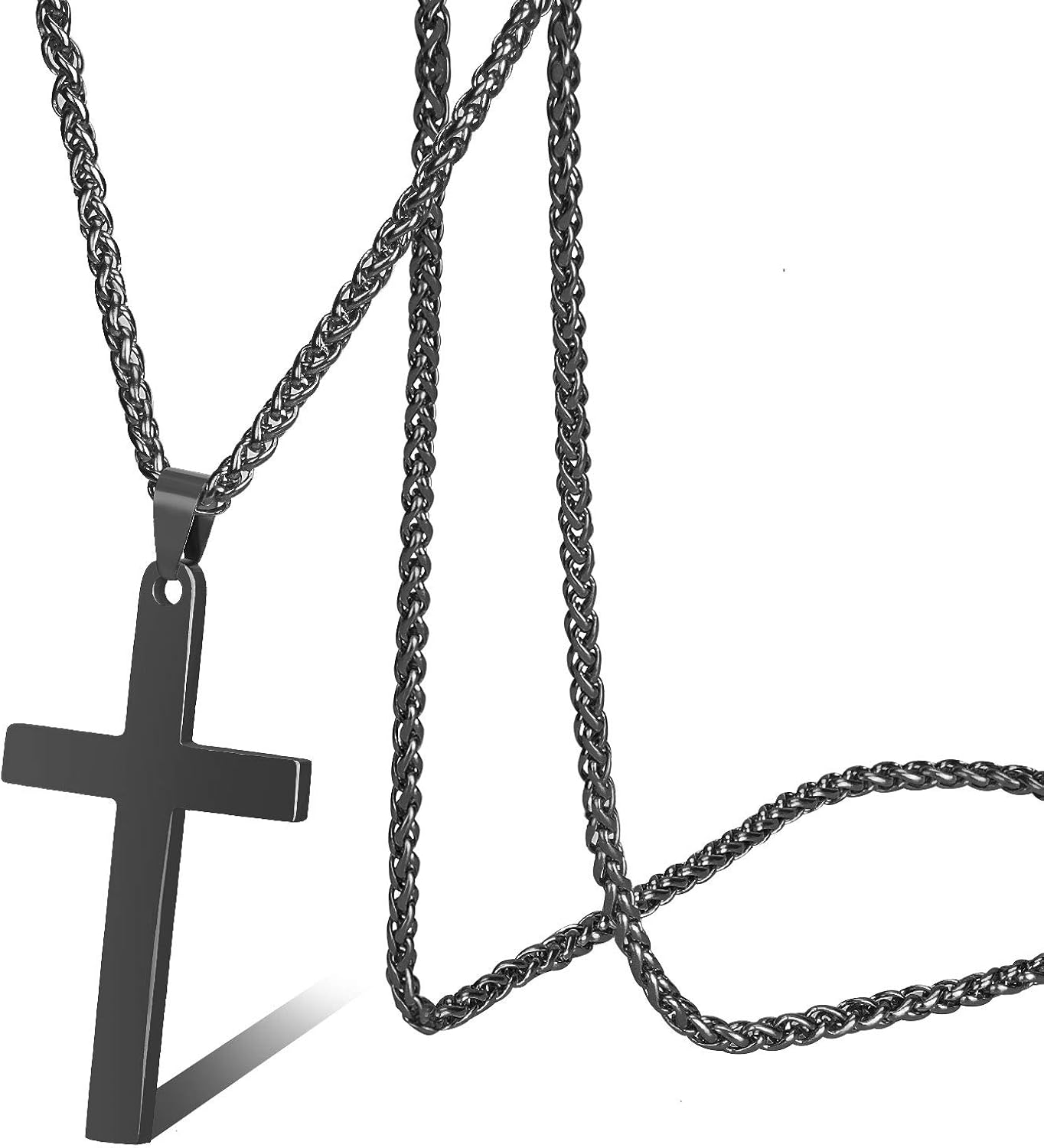 Cross Necklace for Men, Stainless Steel Cross Pendant Necklaces，1832