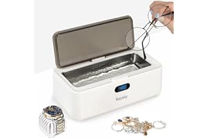KEYSKY Jewelry Ultrasonic Cleaner for Gold Silver Ring Earring All Jewelry, Small Sonic Cleanser Machine for Eyeglass Watch Coin Retainer at-Home or Travel Use(300ML)