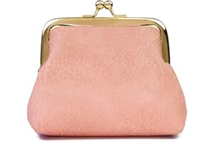 Lavogel Coin Purse, Kiss Lock Coin Purse for Women, Large Capacity Coin Pouch,Vintage Change Purse Cute Car Coin Holder for Women (1-Pink)