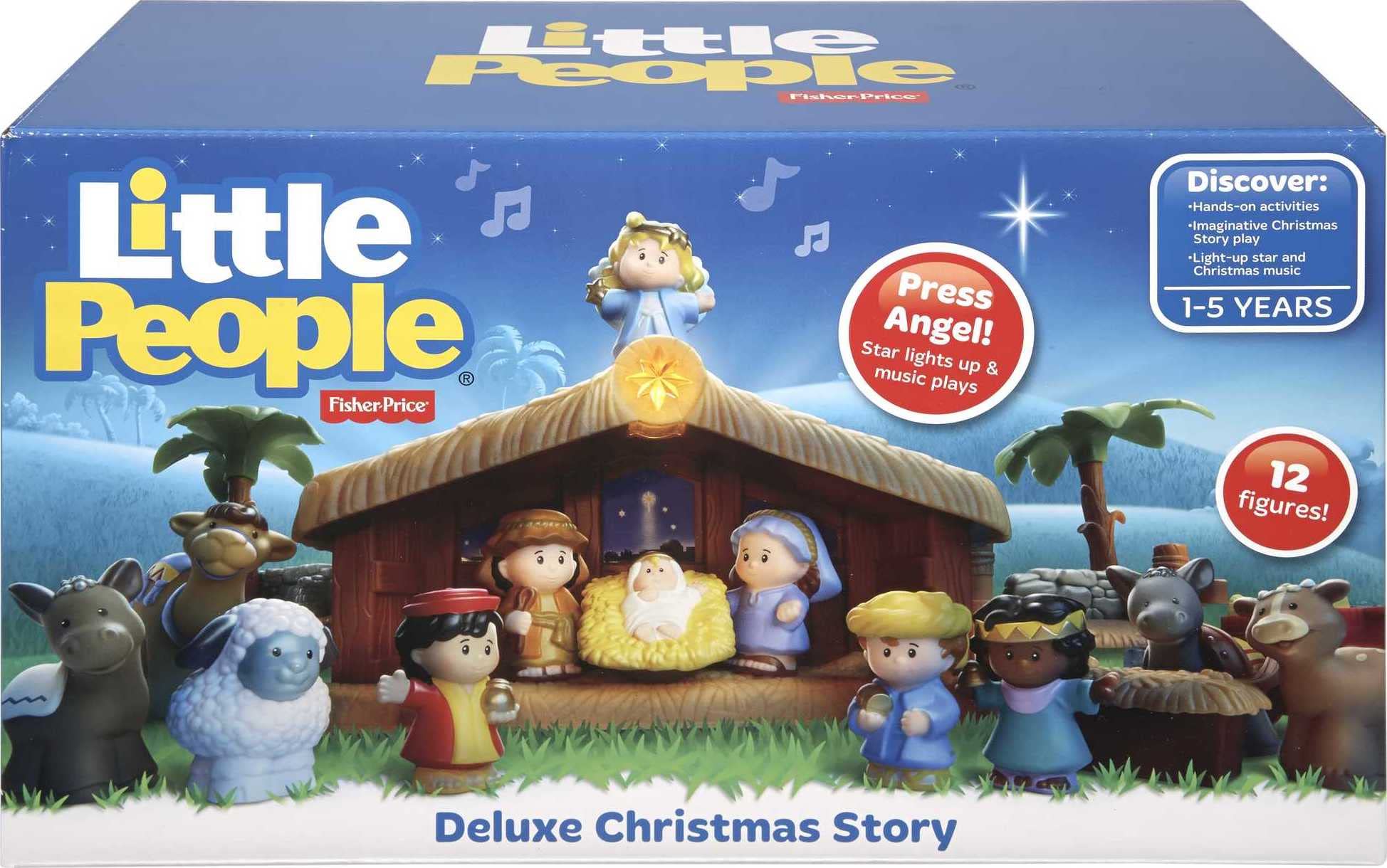 Fisher-Price Little People Toddler Toy Christmas Story Nativity Playset with Light & Music for Preschool Pretend Play Kids Ages 1+ Years