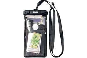 EMSEEK Waterproof Boarding Pass Bag Passport Holder Travel Organizer Wallet Waterproof Pouch Dry Case For Phone Car Key Fob Walkie Talkie Credit Vaccine Card Cash ID(Black)