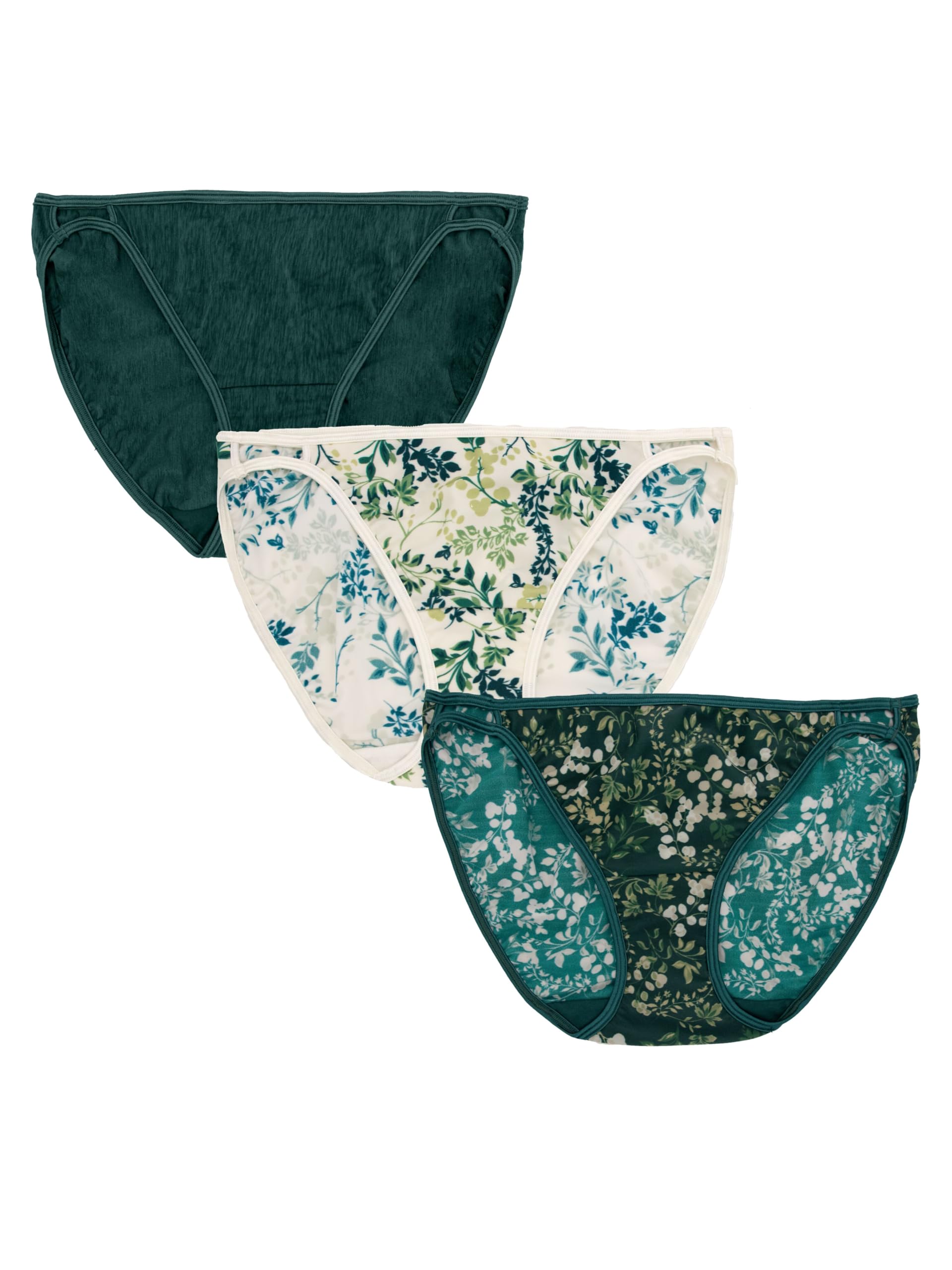 Vanity Fair Women's Illumination String Bikini Panties, Silky Stretch & Satin Trim, 3 Pack-Plantopia Print/Emerald Gem/Green Space Print, 7 Image Vanity Fair Women's Illumination String Bikini Panties, Silky Stretch & Satin Trim, 3 Pack-Plantopia Print/Emerald Gem/Green Space Print, 7 Image