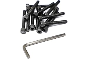 iexcell 20 Pcs M6 x 45mm Thread Pitch 1 mm Alloy Steel 12.9 Grade Hex Socket Head Cap Screws Bolts Kit, Black Oxide Finish