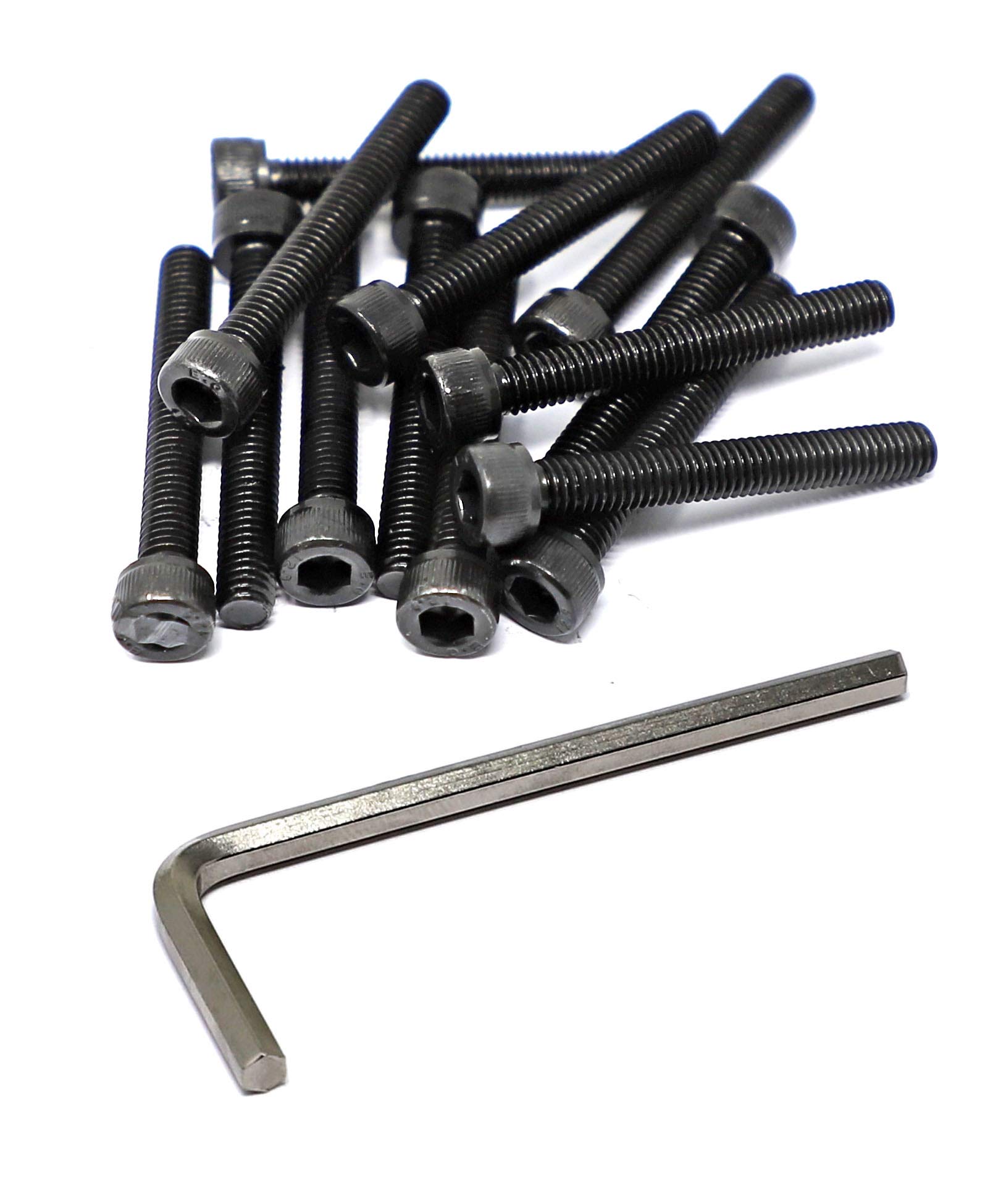Photo 1 of iexcell 20 Pcs M6 x 45mm Thread Pitch 1 mm Alloy Steel 12.9 Grade Hex Socket Head Cap Screws Bolts Kit, Black Oxide Finish