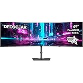 Deco Gear 49″ Curved Ultrawide Dual-QHD Monitor | 5120×1440 32:9 HDR400 | 120Hz VA Panel | USB-C 65W PD, FreeSync, PBP/PIP, KVM Switch | Built-in Speakers & Ergonomic Stand