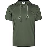 Pullonsy Men's Short Sleeve Hoodies Workout Gym Hooded T-Shirts Athletic Pullover Lightweight Sweatshirt