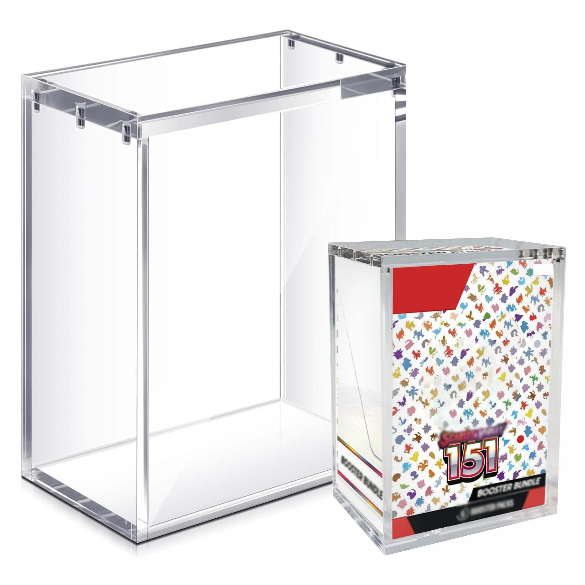 Photo 1 of 1PC Acrylic Magnetic Case for Booster Bundle / Build & Battle Magnetic Lid Clear Display Box for Sword and Shield Scarlet & Violet 3.5 151 Booster Bundle Protector Acrylic Storage Container