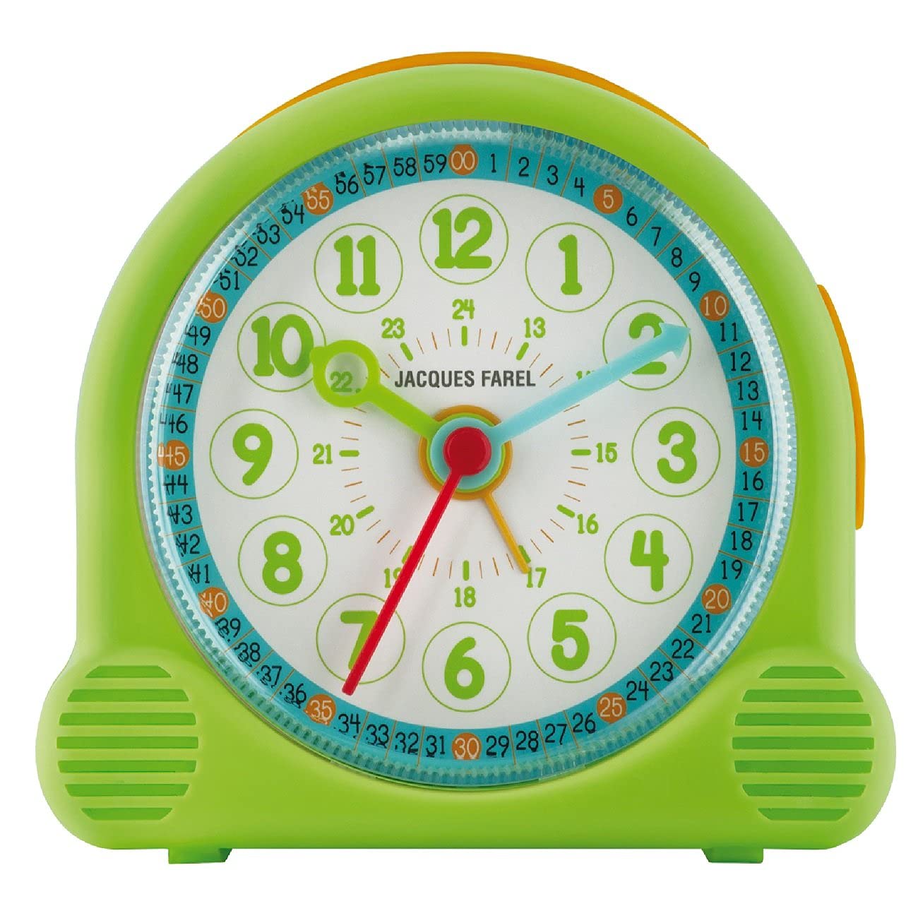 Jacques Farel Happy Learning ACL 02 children's alarm clock, no ticking sound, snooze function, analogue quartz, green