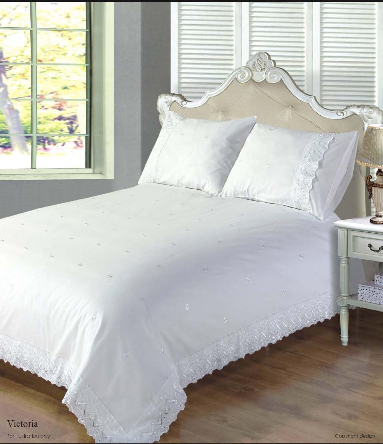 Bedding Heaven. Beautifully embroidered Broderie Anglaise design