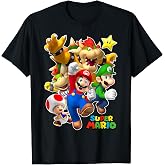 Super Mario Group Shot with Bowser 3D Poster T-Shirt