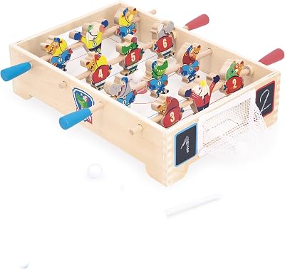 Mini Futbolín de Madera para Niños - Tema Hockey sobre Hielo - Desarrolla el Intercambio y el Compartir - Producto FSC - A Partir de 3 Años - J03367