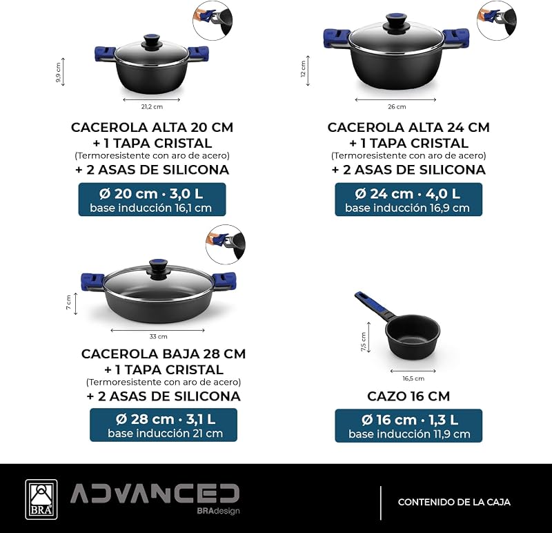 Advanced | Batterie de cuisine 7 pièces en fonte d’aluminium