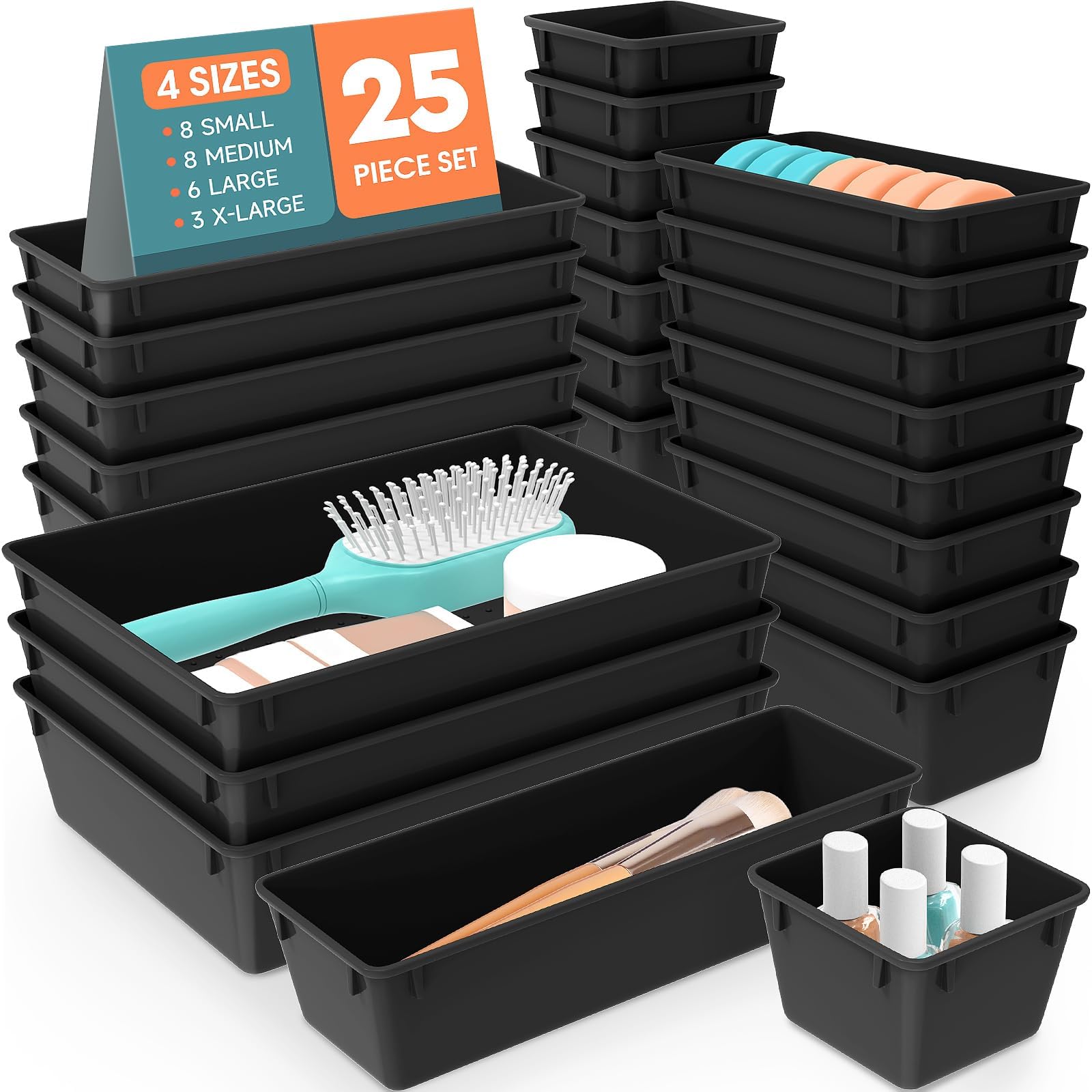 SpaceHacks 25 PCS Plastic Drawer Organizer