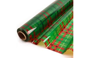 CMFYHM Christmas Cellophane Wrap Roll (34" x 100’Ft) 3 Mil Thicken Long Film Gift Wrappings for Baskets, Box,Wine, Christmas Decor