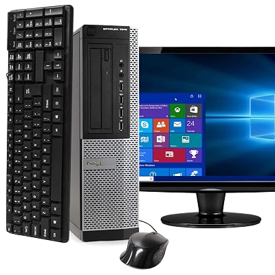 Dell Desktop Computer Package Compatible with Dell Optiplex 7010 Intel Quad Core i5 3.2GHz, 8GB Ram, 500GB HDD, 19-inch LCD, DVD, WiFi, Keyboard, Mouse, Windows 11 Pro (Renewed)