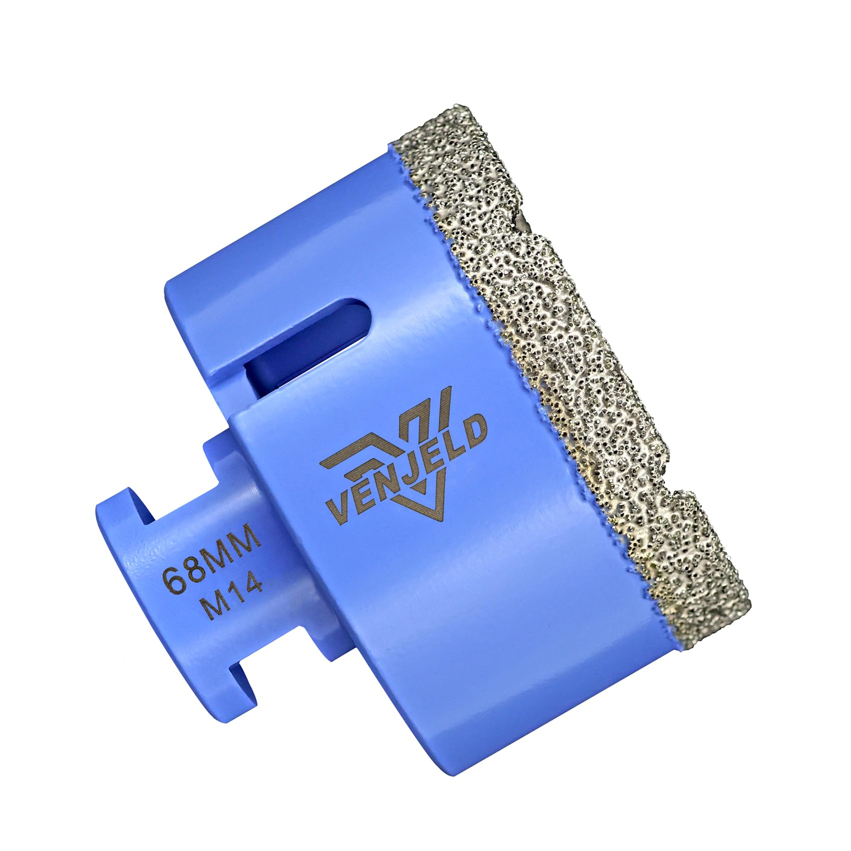Diamond Tile Drill Bit 68mm Hole Saw with M14 Thread Dry Drilling for Ceramic Porcelain Tile Granite Marble Stone VENJELD — image 1