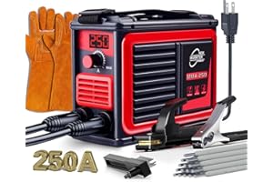 Wrdlosy 250A 110V Welding Machine, Portable Welder Machine, IGBT Digital Display LCD Stick Welder, Home DIY Arc Welder, Hot Start Arc Force Anti-stick Mini Welder