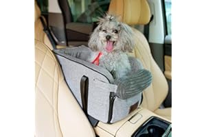 Dog Car Seat for Small Dogs Booster Dog Seat with Pillow on Car Armrest Detachable and Washable Dog Booster Center Console Do