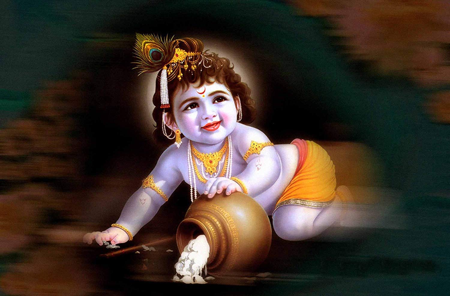 100Yellow® Bal Krishna Paper Wall Posters (12X18-Inch, Multicolour ...