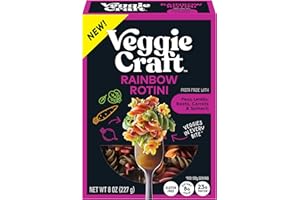 Veggiecraft Farms Rainbow Rotini Pasta - Lentil Protein Pasta with Pea & Spinach, Gluten Free Noodles, High Fiber, Vegan, 23 g Protein Per Serving - 8 oz (Pack of 1)