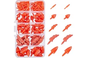 arricraft 160 Pcs Snowman Nose Findings, Orange Red Snowman Nose Accessories, Plastic Toy Nose for Christmas Snowman DIY Decoration Crafts