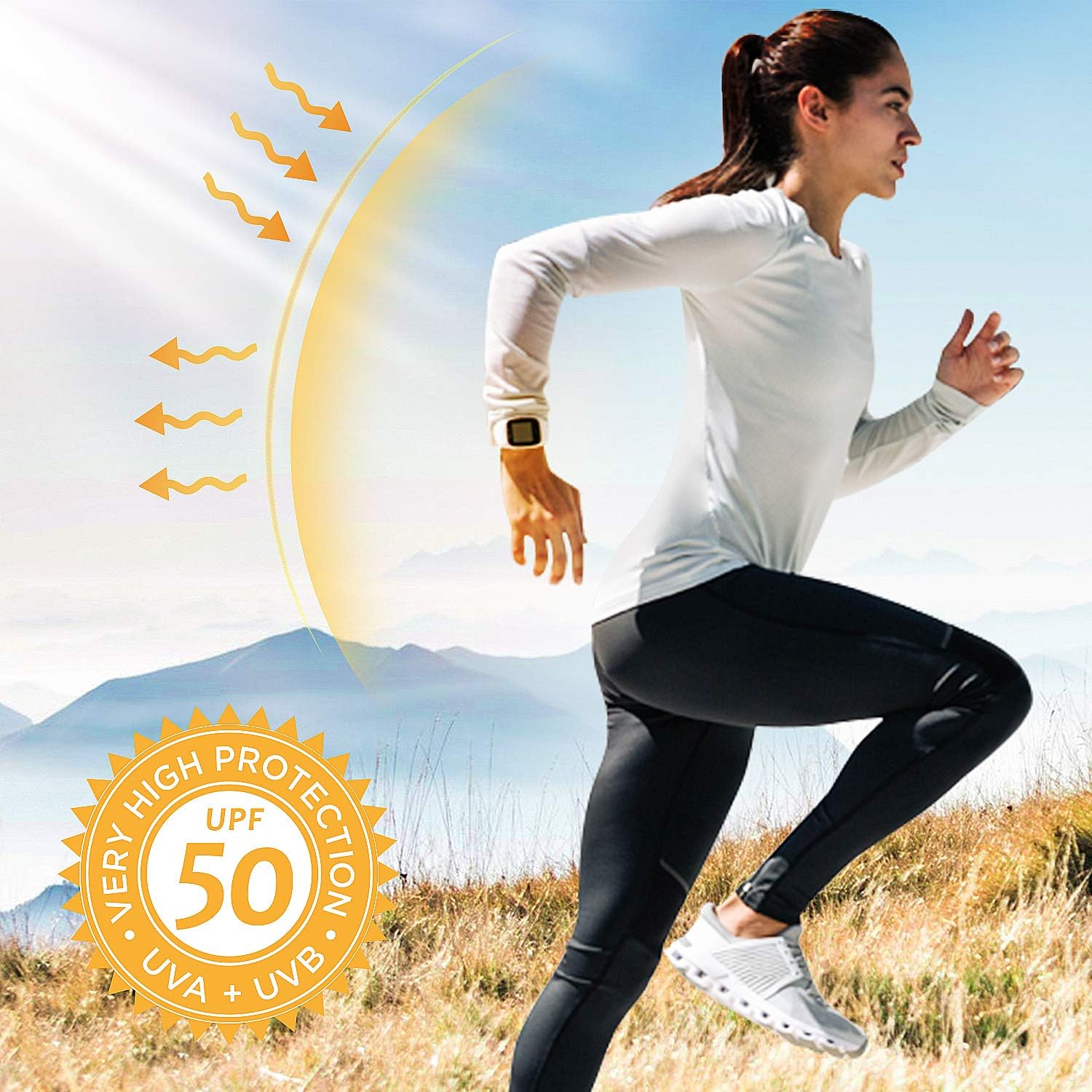 Women's UPF50+ Long Sleeve UV Sun Protection Shirts Quick Dry Rash Guard Swim Outdoor T-Shirt for Fishing Running Workout: Clothing