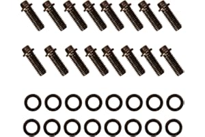 RoyalAir 100-1110 1001110 Header Bolts, Chrome Moly Steel, Black Oxide Finish, Set of 16