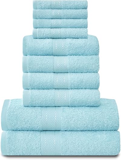 GC Gaveno Cavalia Towels 100% Egyptian Cotton 4 Face 4 Hand 2 Bath Turquoise
