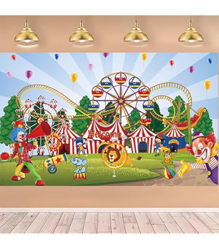 Yeele Fotohintergrund Karneval Spielplatz – Motiv Karussell & Riesenrad Für Kinderfotos, Verschiedene Größen