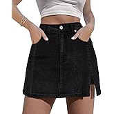 Angerella Skorts Skirts for Women Denim Mini Skirt High Waisted Jean Shorts Stretchy Denim Skirts