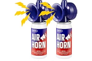 NUOVEPE Air Horns for Safety 1.4oz, Coast Guard Approved Boat Horn Marine(120 dB), Air Horn for Dogs, Airhorn for Bears, Airhorn Mini (2 Pack, Blue)