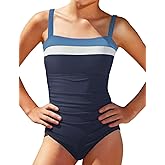 Urkierry Girls Swimsuit One Piece Bathing Suits Color Block Swim Suit Adjustable Strap Summer Girl's Swimwear 7-16Y