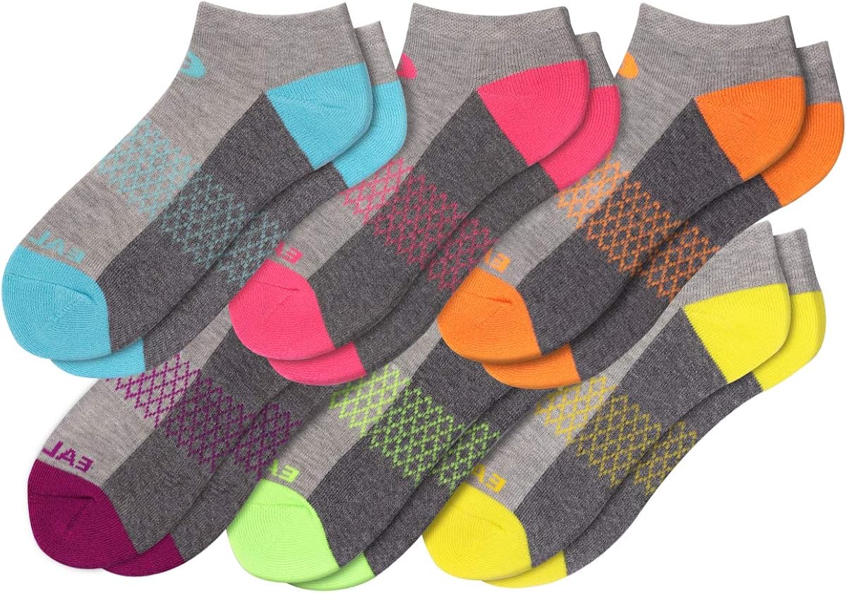 Eallco Womens Ankle Socks 6 Pairs Running Athletic Cushioned Socks: Clothing