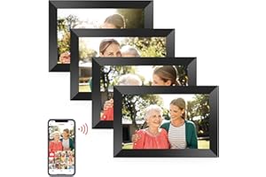 BIGASUO Frameo 10.1 Inch WiFi Digital Picture Frame, 1280x800 HD IPS Touch Screen Photo Frame Electronic, 32GB Memory, Auto-Rotate, Wall Mountable, Share Photos/Videos via Frameo App from Anywhere 4 Pack