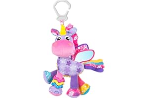 Playgro Activity Friend Stella Unicorn - Delight Your Baby Girl with This Sensory Development Toy, Ideal Baby Girl Gift for 0+ Months - On-The-Go Fun with Car Seat Toys and Baby Stroller Toy
