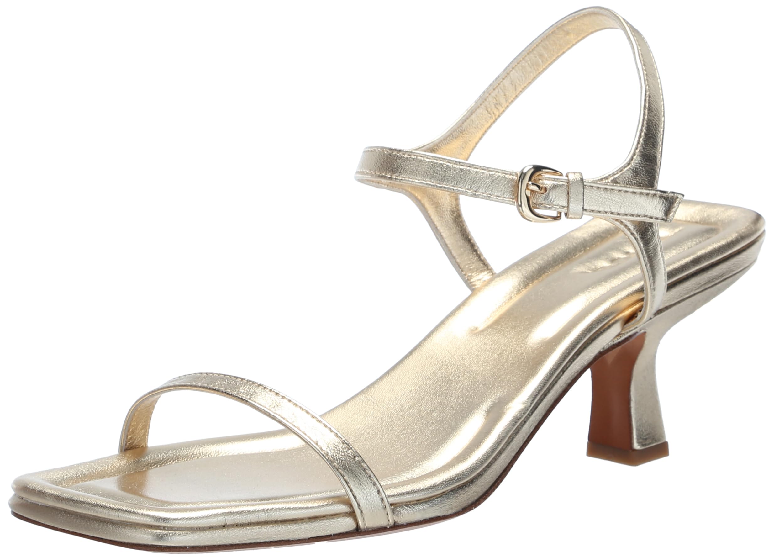 Photo 1 of Vince Womens Coco Kitten Heel Ankle Strap Sandal Champagne Gold Leather 6.5 M