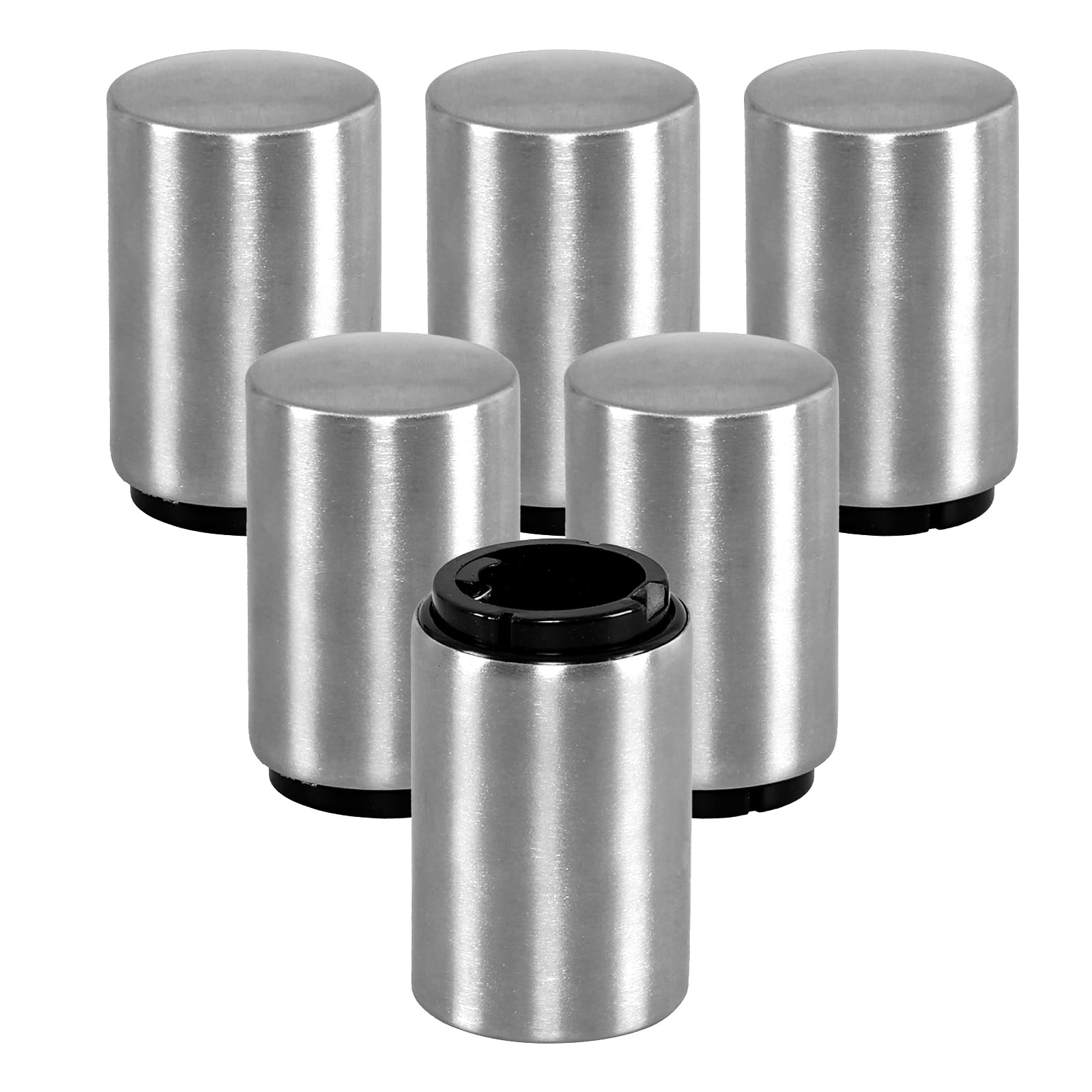 Neadas Stainless Steel Magnetic Push Down Beer Openers, Bottle Cap Removers, 6 Packs