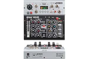 D Debra Professional Audio Mixer DG-05, 5 Channel Sound Board Mixing Console with Bluetooth, Mic Preamps & USB Audio Interface for PC Smartphone Studio Recording Webcast